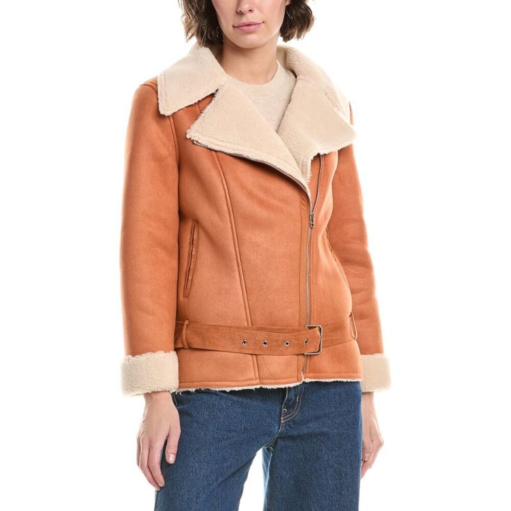 Pascale La Mode Womens Fleece Coat, Brown